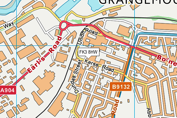 FK3 8HW map - OS VectorMap District (Ordnance Survey)