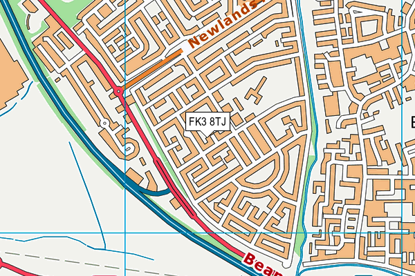 FK3 8TJ map - OS VectorMap District (Ordnance Survey)