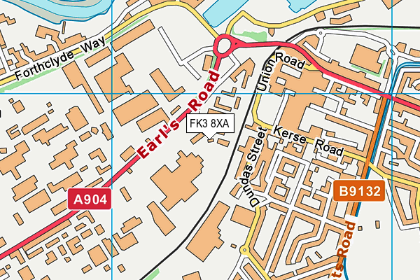 FK3 8XA map - OS VectorMap District (Ordnance Survey)