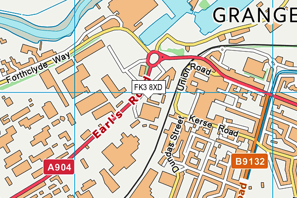 FK3 8XD map - OS VectorMap District (Ordnance Survey)