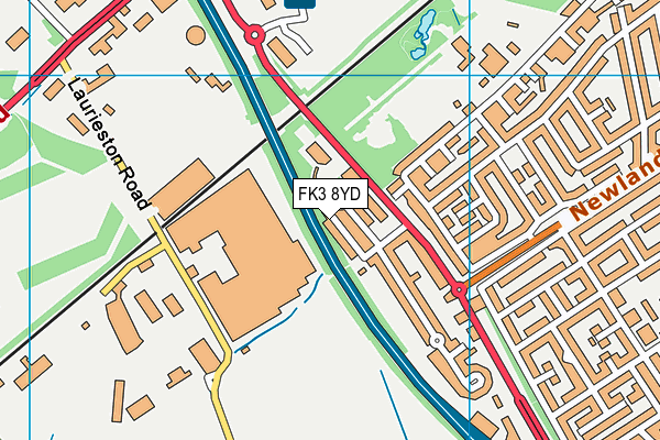FK3 8YD map - OS VectorMap District (Ordnance Survey)