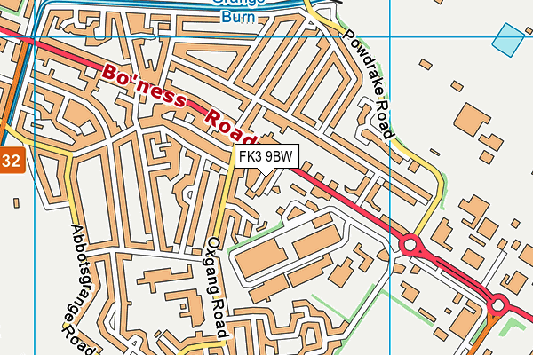 FK3 9BW map - OS VectorMap District (Ordnance Survey)