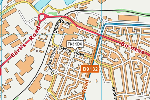 FK3 9DX map - OS VectorMap District (Ordnance Survey)