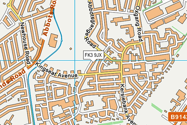 FK3 9JX map - OS VectorMap District (Ordnance Survey)