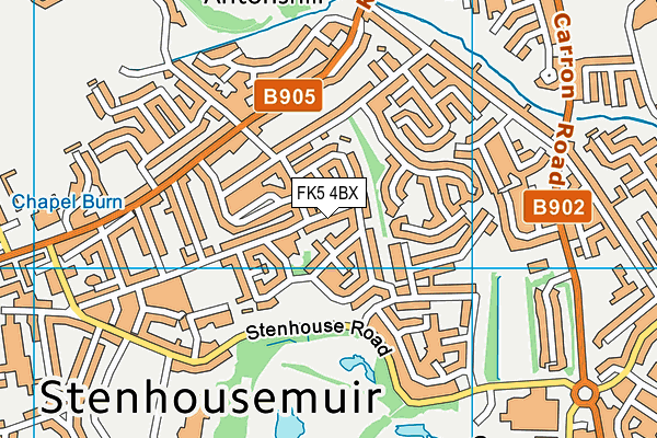 FK5 4BX map - OS VectorMap District (Ordnance Survey)