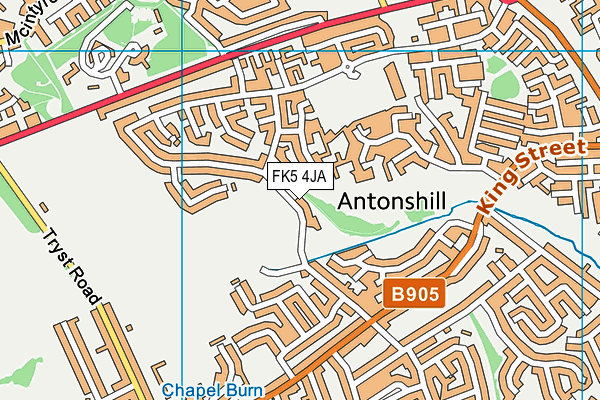 FK5 4JA map - OS VectorMap District (Ordnance Survey)