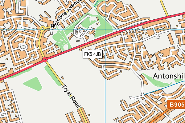 FK5 4JB map - OS VectorMap District (Ordnance Survey)