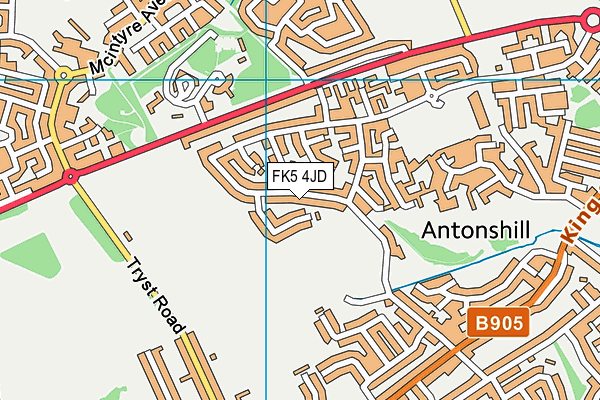 FK5 4JD map - OS VectorMap District (Ordnance Survey)