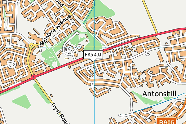 FK5 4JJ map - OS VectorMap District (Ordnance Survey)