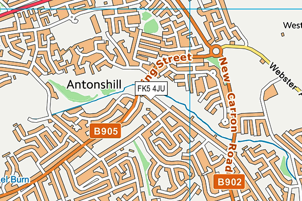 FK5 4JU map - OS VectorMap District (Ordnance Survey)