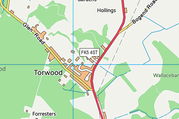 FK5 4ST map - OS VectorMap District (Ordnance Survey)