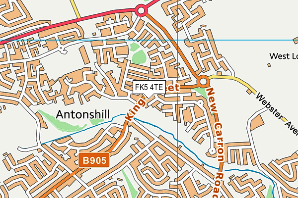 FK5 4TE map - OS VectorMap District (Ordnance Survey)