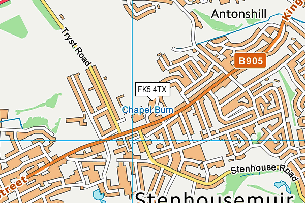 FK5 4TX map - OS VectorMap District (Ordnance Survey)