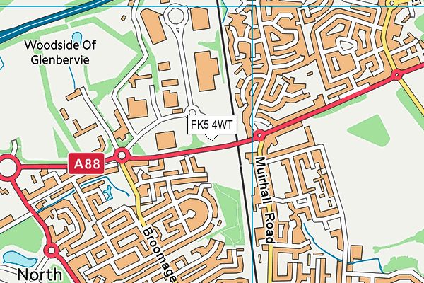 FK5 4WT map - OS VectorMap District (Ordnance Survey)