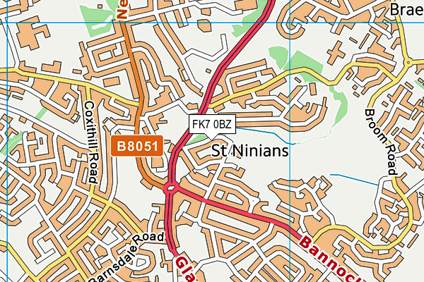 FK7 0BZ map - OS VectorMap District (Ordnance Survey)