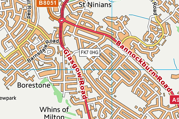 FK7 0HG map - OS VectorMap District (Ordnance Survey)