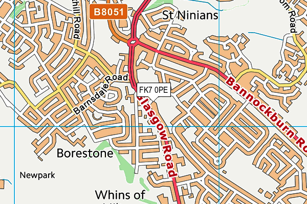 FK7 0PE map - OS VectorMap District (Ordnance Survey)