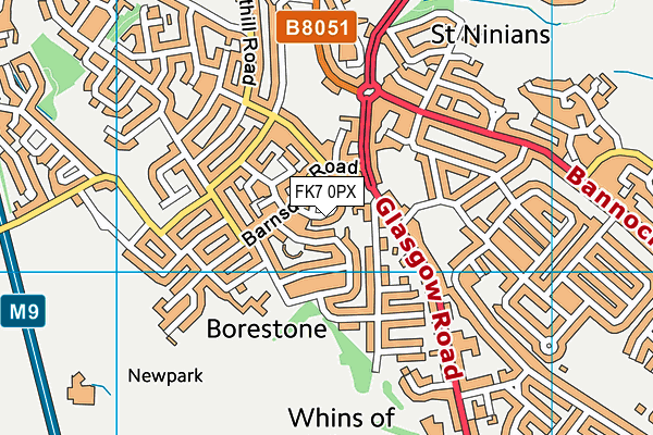 FK7 0PX map - OS VectorMap District (Ordnance Survey)