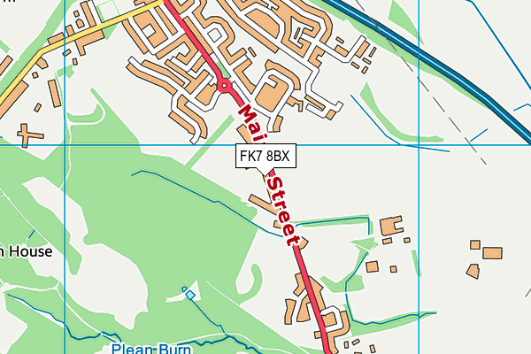 FK7 8BX map - OS VectorMap District (Ordnance Survey)