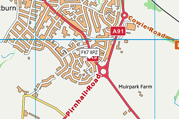 FK7 8PZ map - OS VectorMap District (Ordnance Survey)