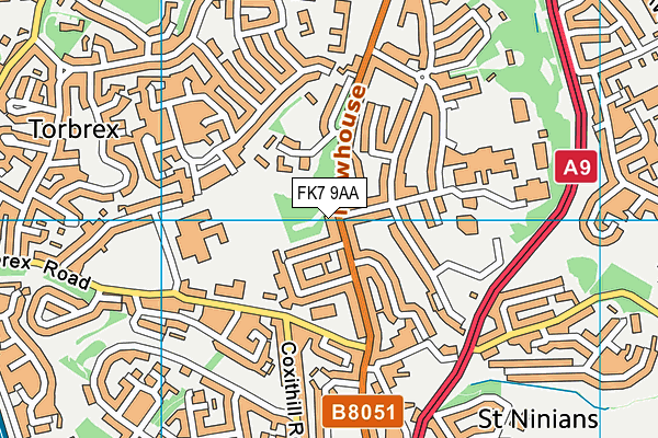FK7 9AA map - OS VectorMap District (Ordnance Survey)