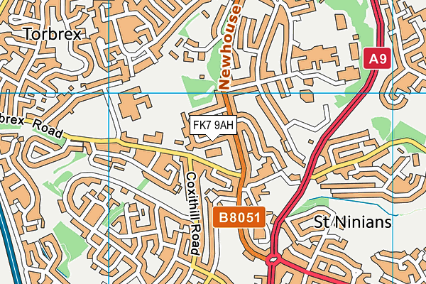 FK7 9AH map - OS VectorMap District (Ordnance Survey)
