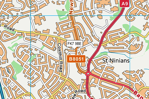 FK7 9BE map - OS VectorMap District (Ordnance Survey)