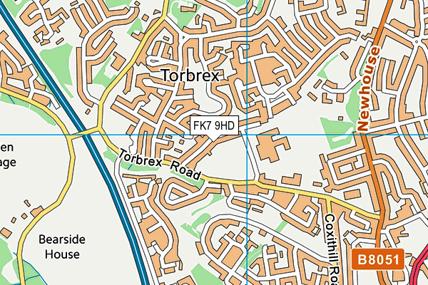 FK7 9HD map - OS VectorMap District (Ordnance Survey)