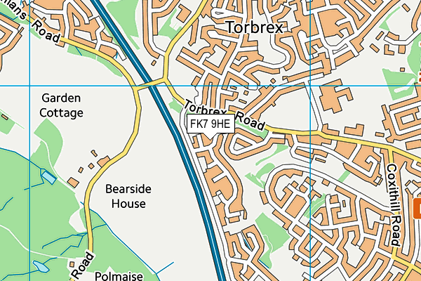 FK7 9HE map - OS VectorMap District (Ordnance Survey)