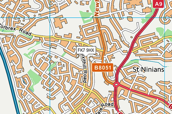 FK7 9HX map - OS VectorMap District (Ordnance Survey)
