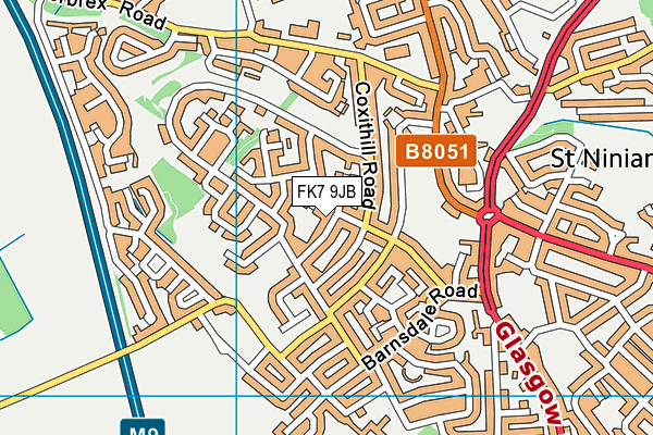 FK7 9JB map - OS VectorMap District (Ordnance Survey)