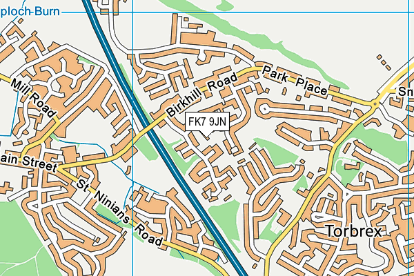 FK7 9JN map - OS VectorMap District (Ordnance Survey)