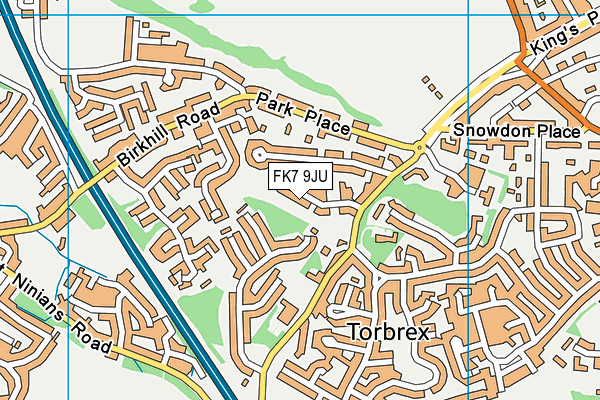 FK7 9JU map - OS VectorMap District (Ordnance Survey)