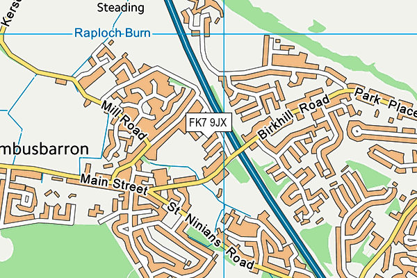 FK7 9JX map - OS VectorMap District (Ordnance Survey)