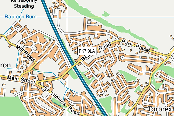 FK7 9LA map - OS VectorMap District (Ordnance Survey)