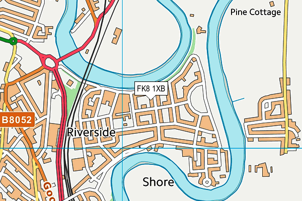 FK8 1XB map - OS VectorMap District (Ordnance Survey)