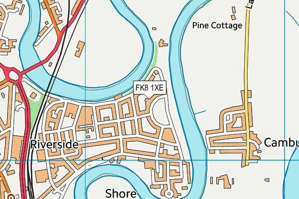 FK8 1XE map - OS VectorMap District (Ordnance Survey)