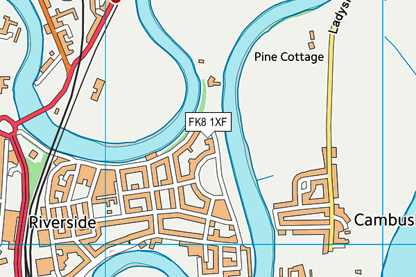 FK8 1XF map - OS VectorMap District (Ordnance Survey)