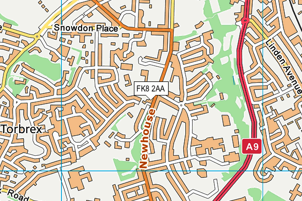 FK8 2AA map - OS VectorMap District (Ordnance Survey)