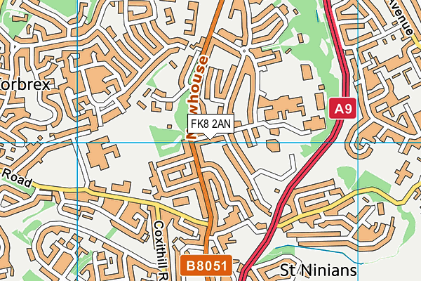 FK8 2AN map - OS VectorMap District (Ordnance Survey)