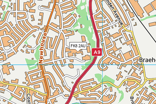 FK8 2AU map - OS VectorMap District (Ordnance Survey)