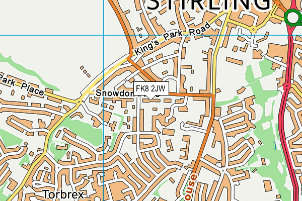 FK8 2JW map - OS VectorMap District (Ordnance Survey)