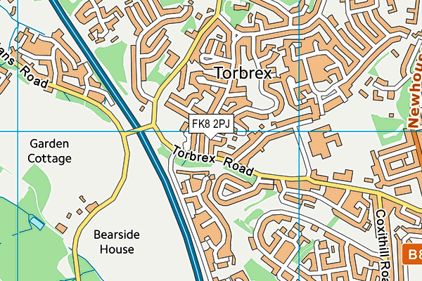 FK8 2PJ map - OS VectorMap District (Ordnance Survey)