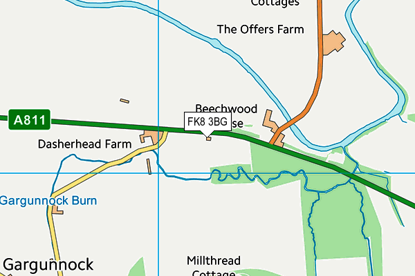 FK8 3BG map - OS VectorMap District (Ordnance Survey)