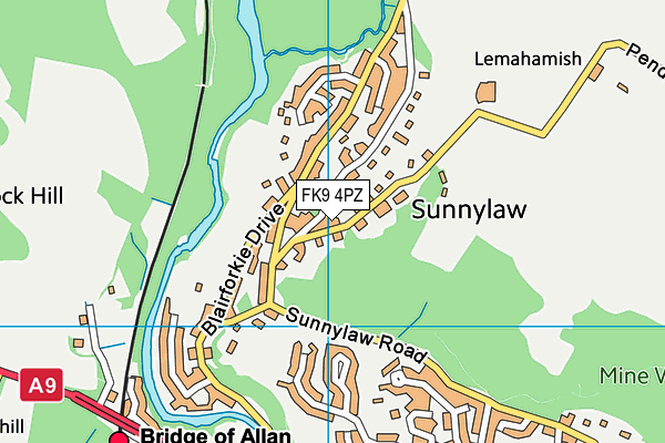 FK9 4PZ map - OS VectorMap District (Ordnance Survey)