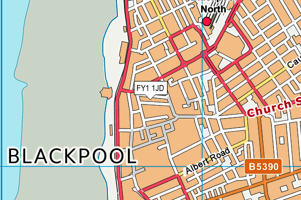 FY1 1JD map - OS VectorMap District (Ordnance Survey)