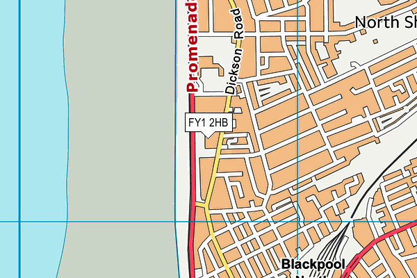 The Club And Spa At The Imperial Hotel Blackpool map (FY1 2HB) - OS VectorMap District (Ordnance Survey)