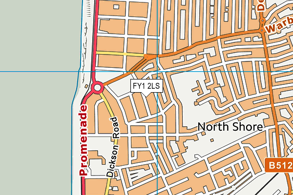 FY1 2LS map - OS VectorMap District (Ordnance Survey)