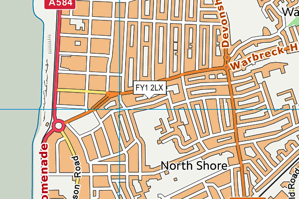 FY1 2LX map - OS VectorMap District (Ordnance Survey)