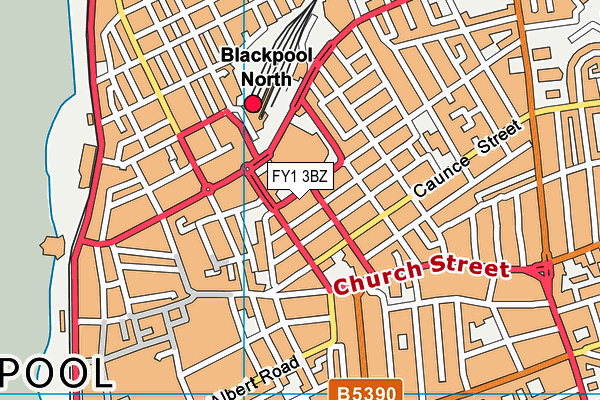 FY1 3BZ map - OS VectorMap District (Ordnance Survey)